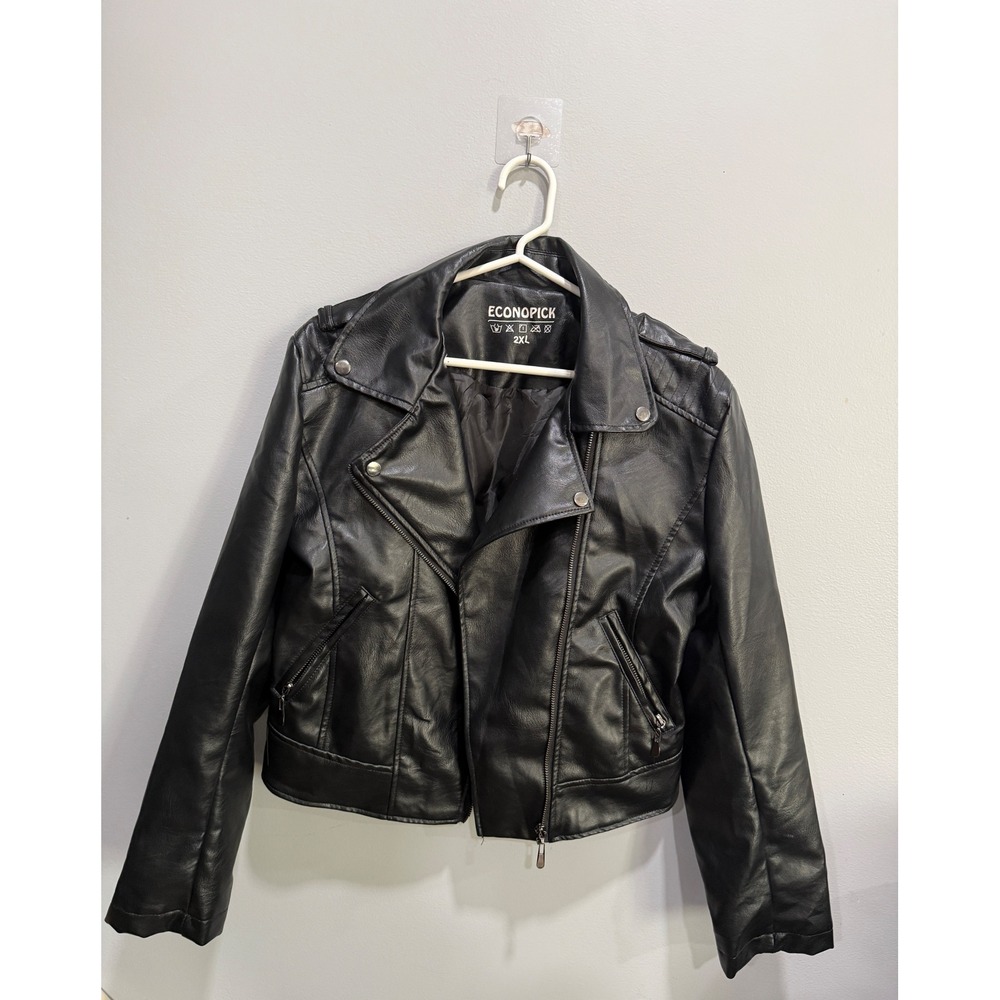 Econopick‎ South Side Serpents Riverdale Faux Leather Moto Jacket Black 2XL